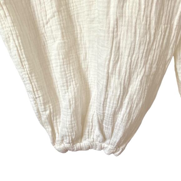 Saturday Sunday By Anthropologie Cream Gauzy Overalls Tie Shoulder size medium - Picture 6 of 10